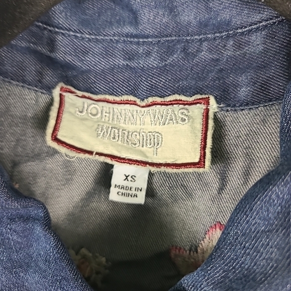 Johnny Was Malaya Denim Shirt Dress Embroidered Sz XS - Picture 4 of 9